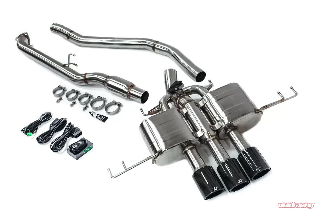 Honda Civic Type R Stainless Valvetronic Exhaust System with Carbon Tips