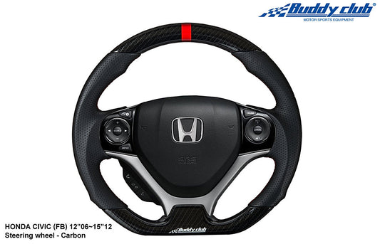 Buddy Club Wheel 9th Gen Civic - Carbon Fiber/Black Leather