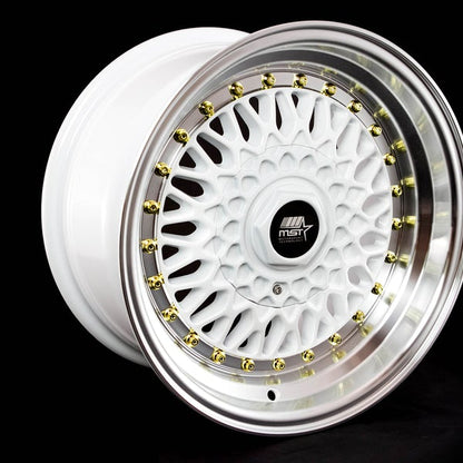 15" MT13 White W/Machined Lip