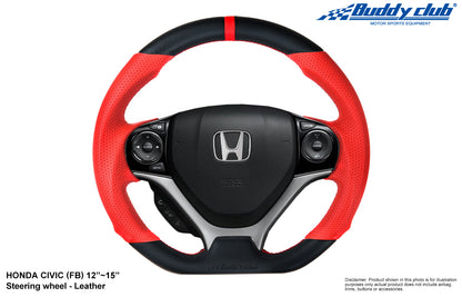 Buddy Club Wheel 9th Gen Civic - Black/Red Leather