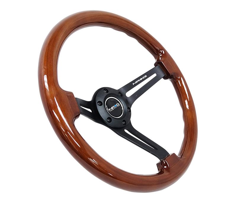 350MM 3" Deep Dish W/Slits Woodgrain Wheel