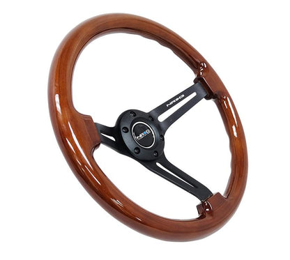 350MM 3" Deep Dish W/Slits Woodgrain Wheel